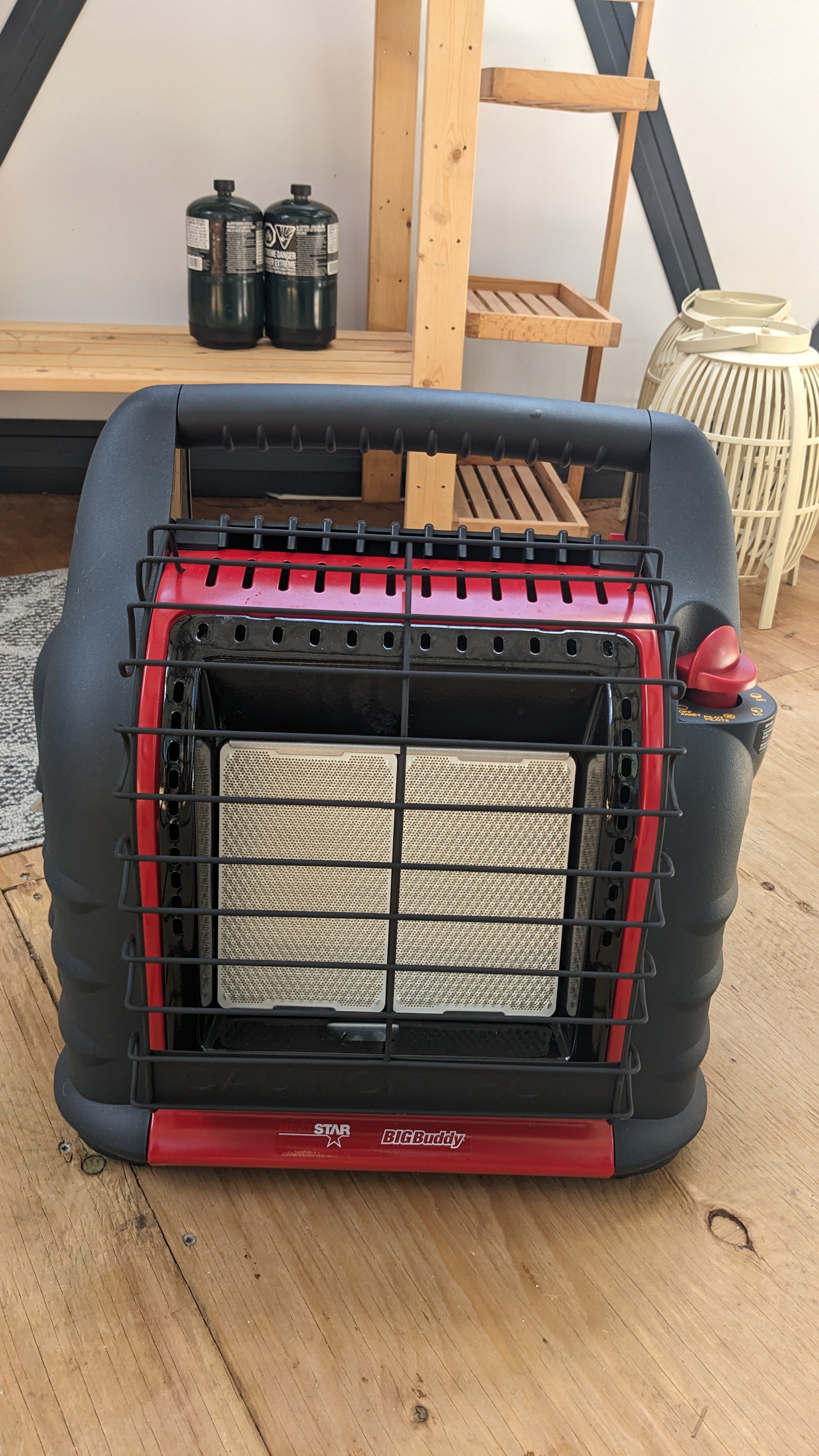 Small propane heater for the dome